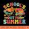 Retro Last Day Of Schools Out For Summer Teacher Girls - PNG Graphics - Eco Friendly And Sustainable
