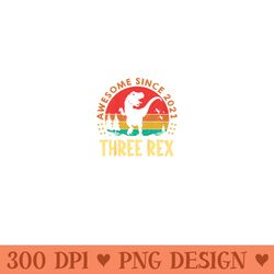 three rex 3rd birthday dinosaur 3 year old - unique sublimation png download
