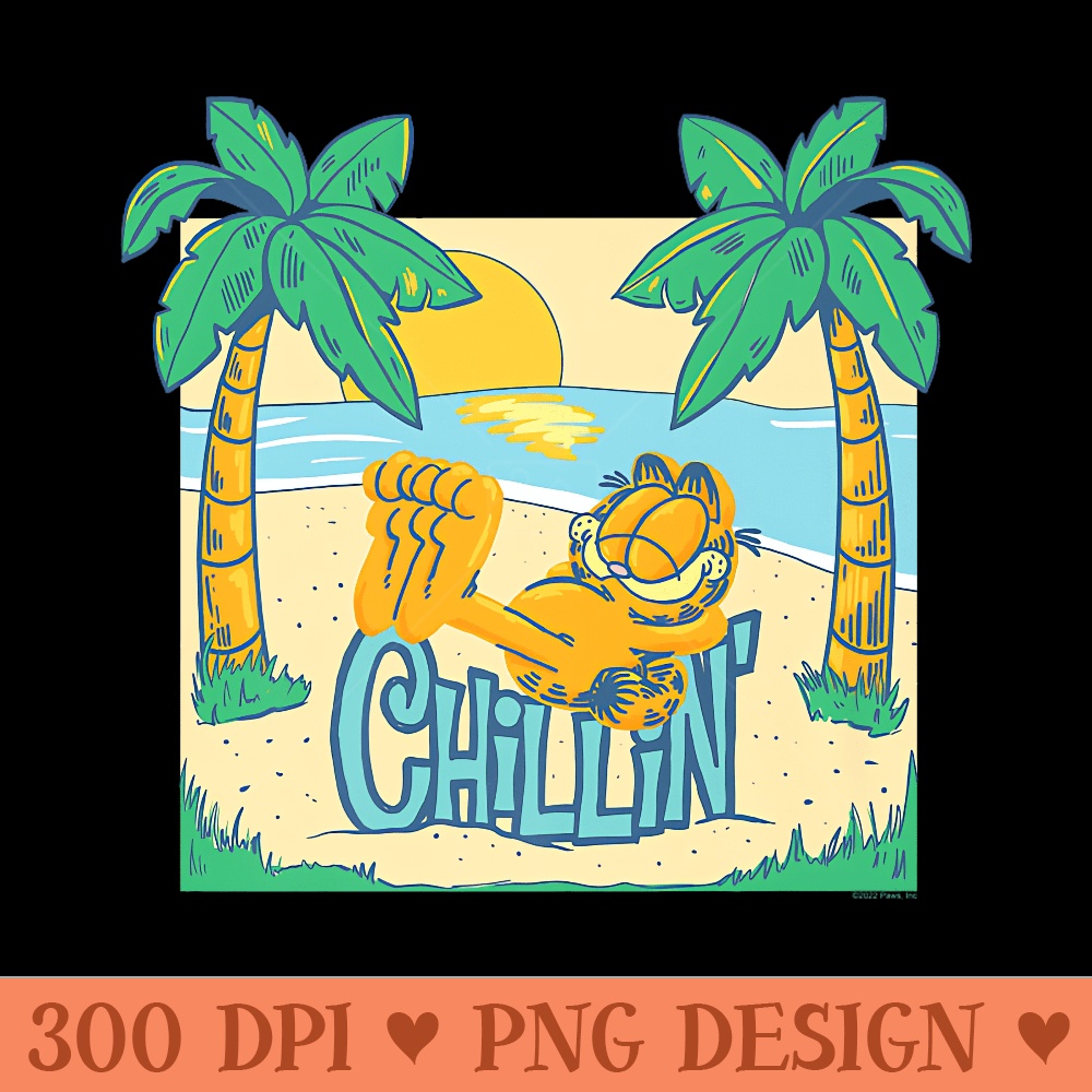 Garfield Chillin Premium - Ready To Print PNG Designs - Transform Your Sublimation Creations