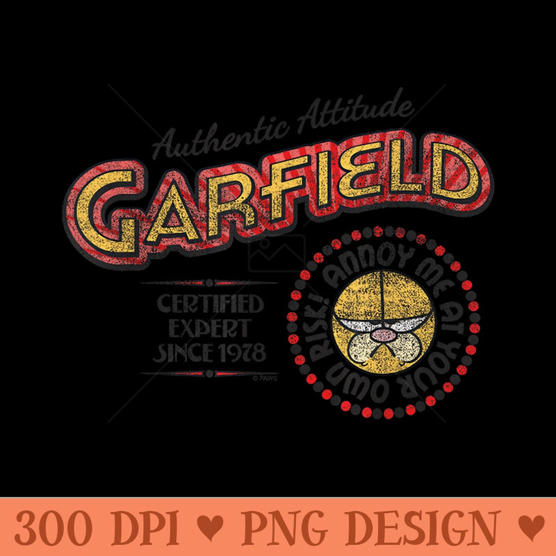 Garfield Authentic Attitude - Ready To Print PNG Designs - Defying the Norms