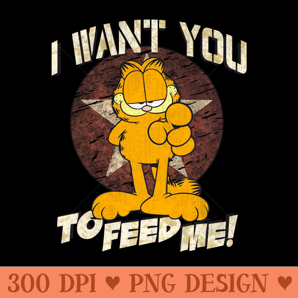 Garfield I Want You - Ready To Print PNG Designs - Easy-To-Print And User-Friendly Designs