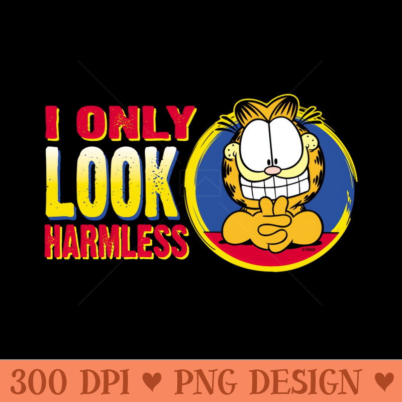 Garfield I Only Look Harmless - PNG Prints - Instant Access To Downloadable Files