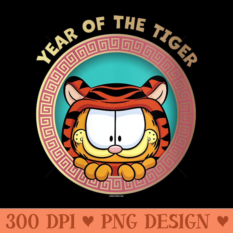 Garfield Chinese New Year 2022 Garfield Year Of The Tiger - PNG Prints - High Resolution And Print-Ready Designs