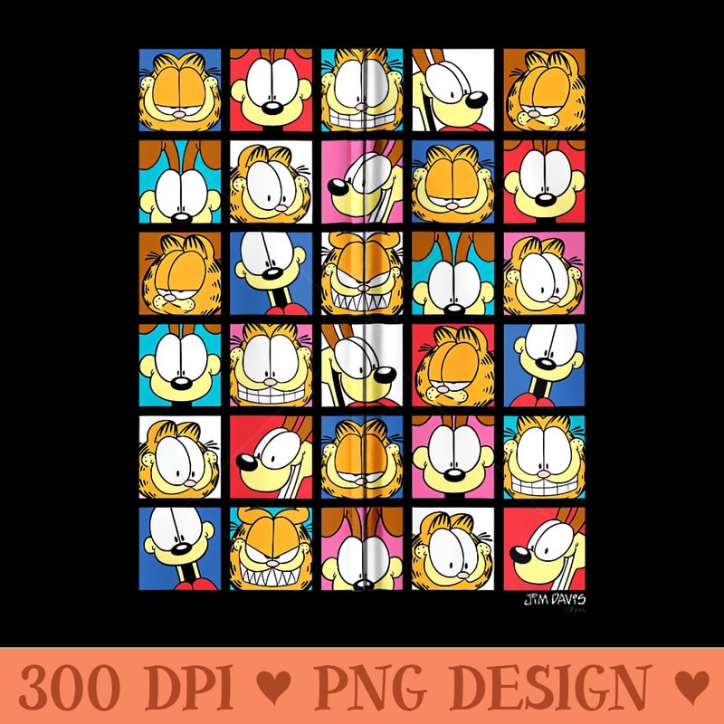 Garfield Expressions Collage Zip Hoodie - PNG Design Files - Instantly Transform Your Sublimation Projects