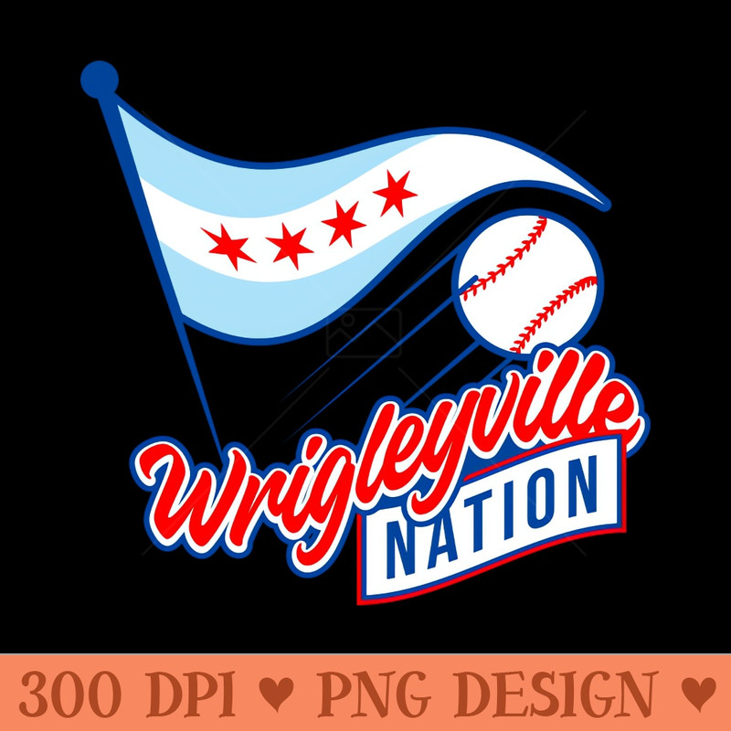 Wrigleyville Nation Flag Logo - Digital PNG Artwork - Create with Confidence