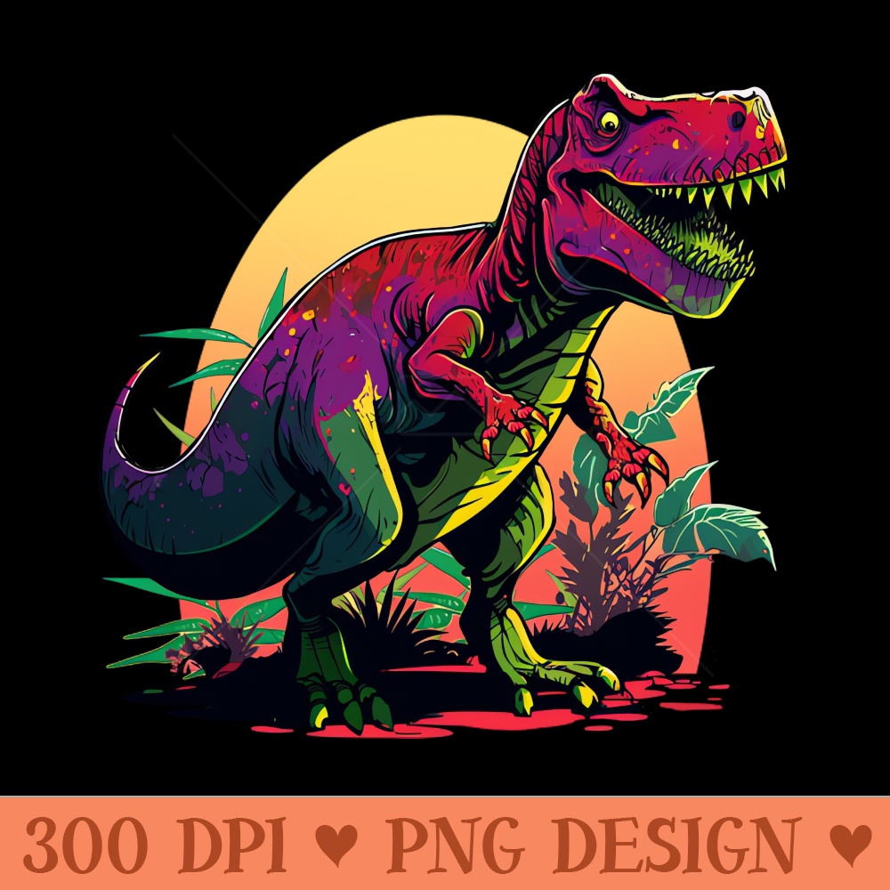 Tyrannosaurus rex colorful Dinosaur - PNG design assets - Spice Up Your Sublimation Projects