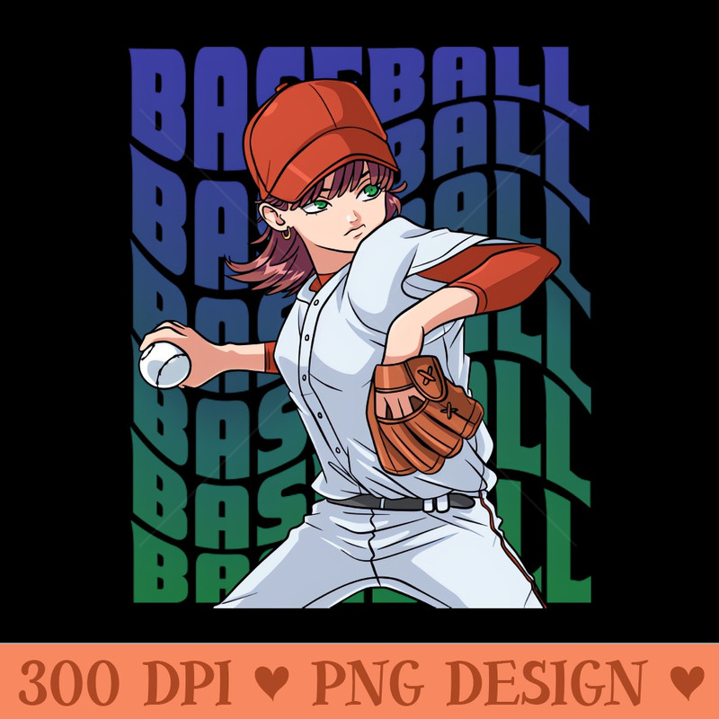Baseball Player Girls Youth Female Outfielder Sports - PNG download with transparent background - Unlock Vibrant Sublimation Designs