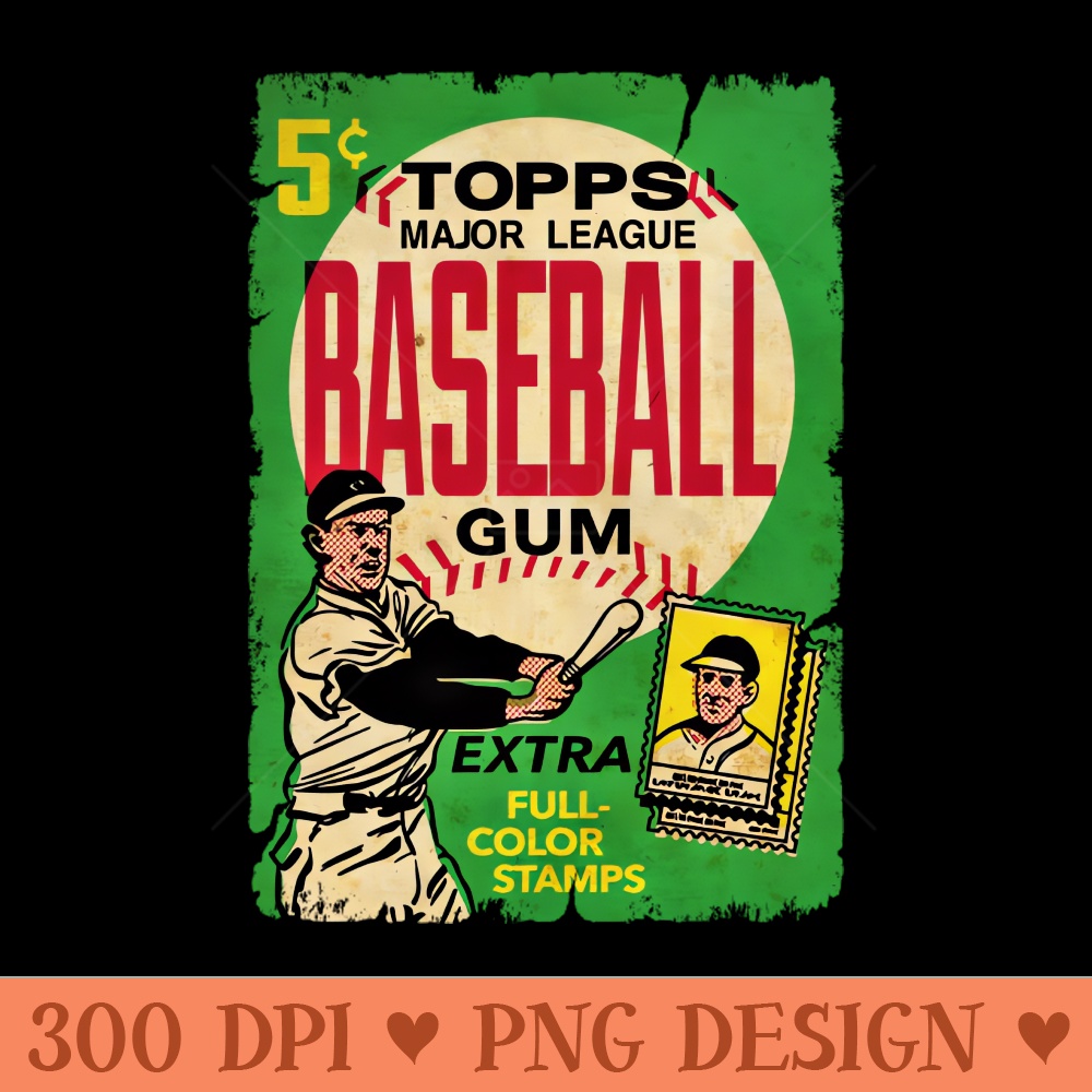 VINTAGE BASEBALL TOPPS CARDS FULL COLOR STAMPS - PNG Templates - Versatile And Customizable Designs