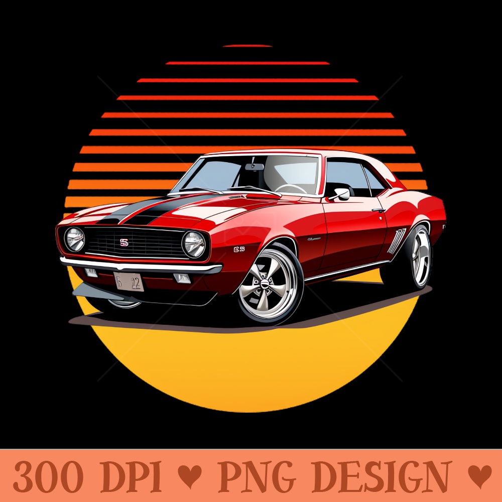1967 Red Camaro Vintage American Muscle - High Quality PNG download - Versatile And Customizable Designs