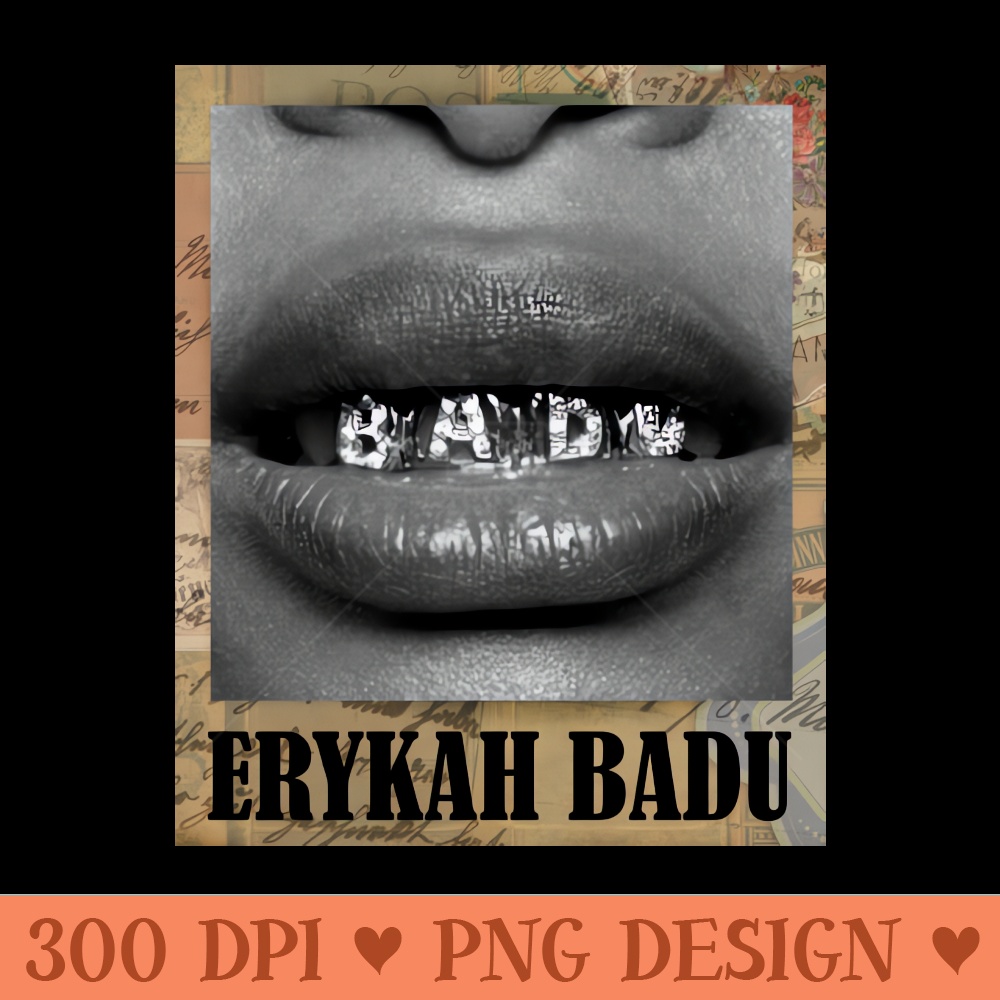 Erykah Badu Vintage Frame - PNG image download - Bold & Eye Catching