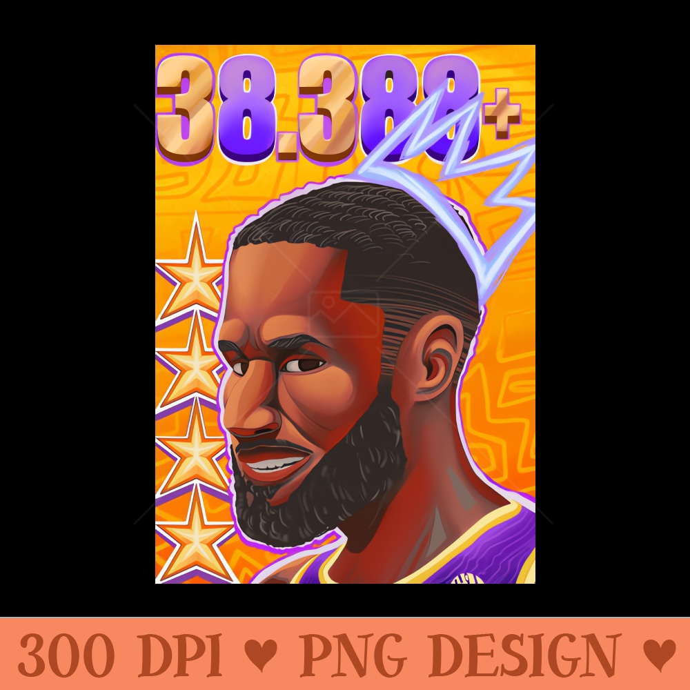 Lebron James 38388+ Points - PNG clipart download - Quick And Seamless Download Process