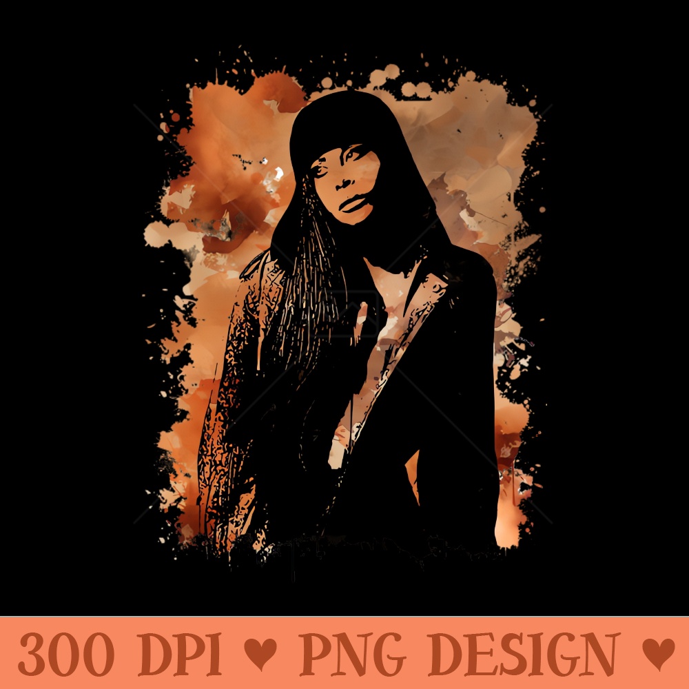 Erykah Badu Vintage RNB Brown Watercolor Splash T - Vector PNG Clipart - Spice Up Your Sublimation Projects