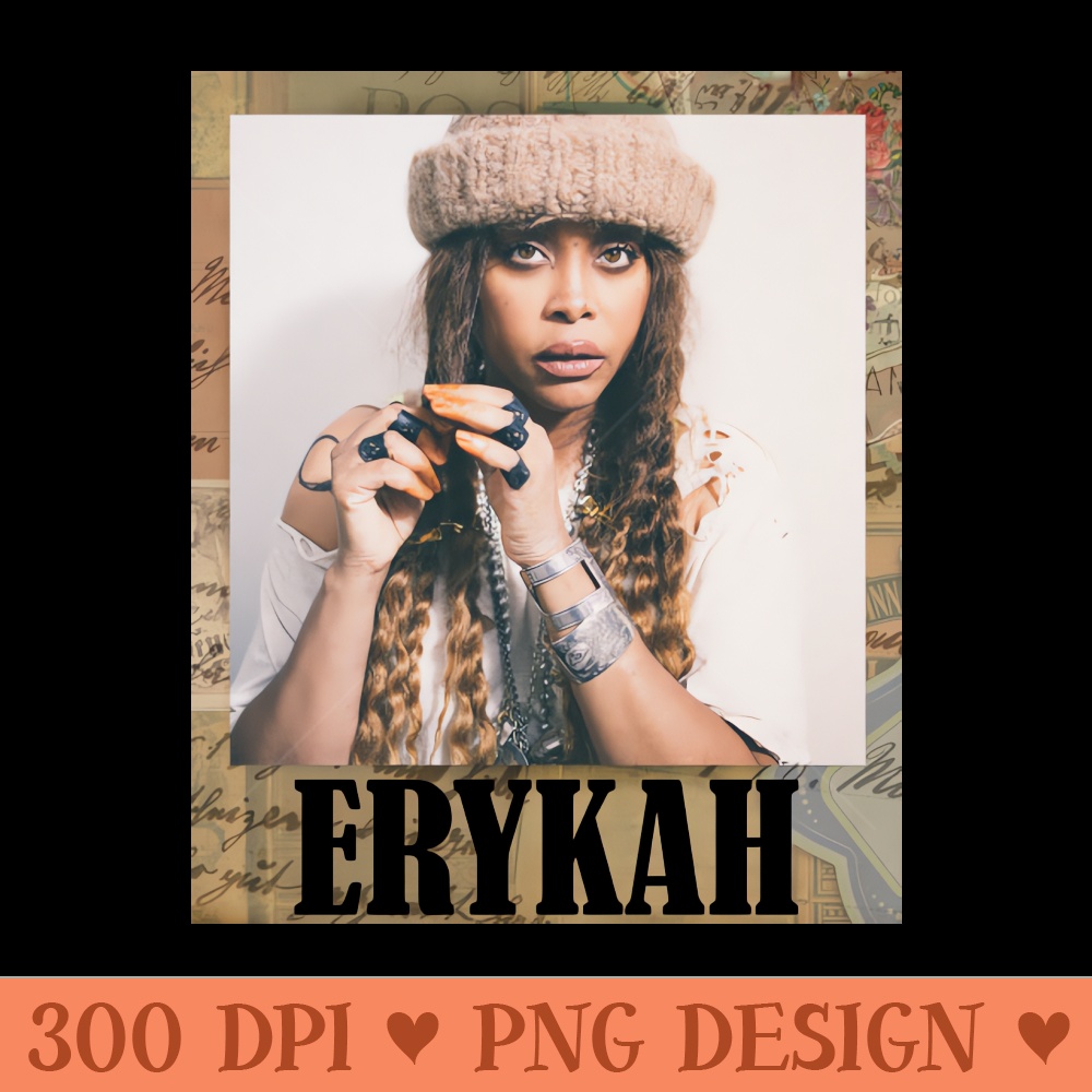 Erykah Badu Vintage Frame - Unique PNG Artwork - Revolutionize Your Designs