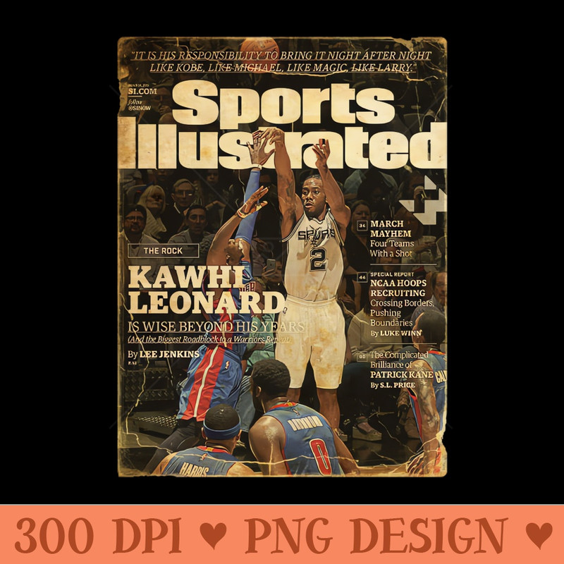 COVER SPORT SPORT ILLUSTRATED KAWHI LEONARD - Mug Sublimation PNG - Lifetime Access To Purchased Files