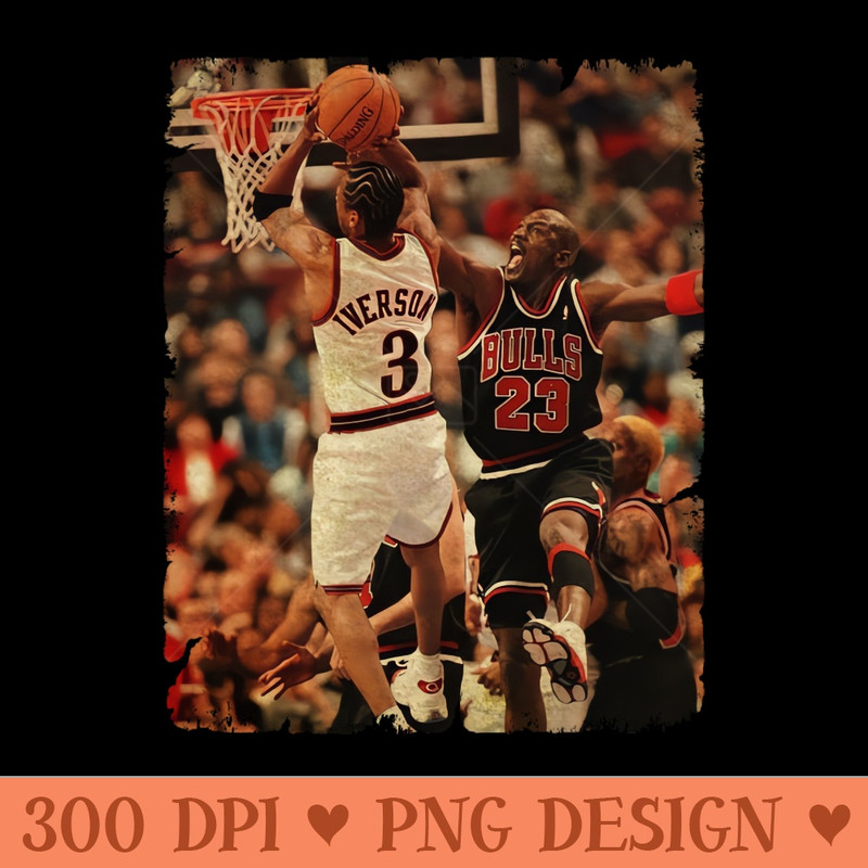 Allen Iverson vs Michael Jordan - Vector PNG Clipart - Stunning Sublimation Graphics