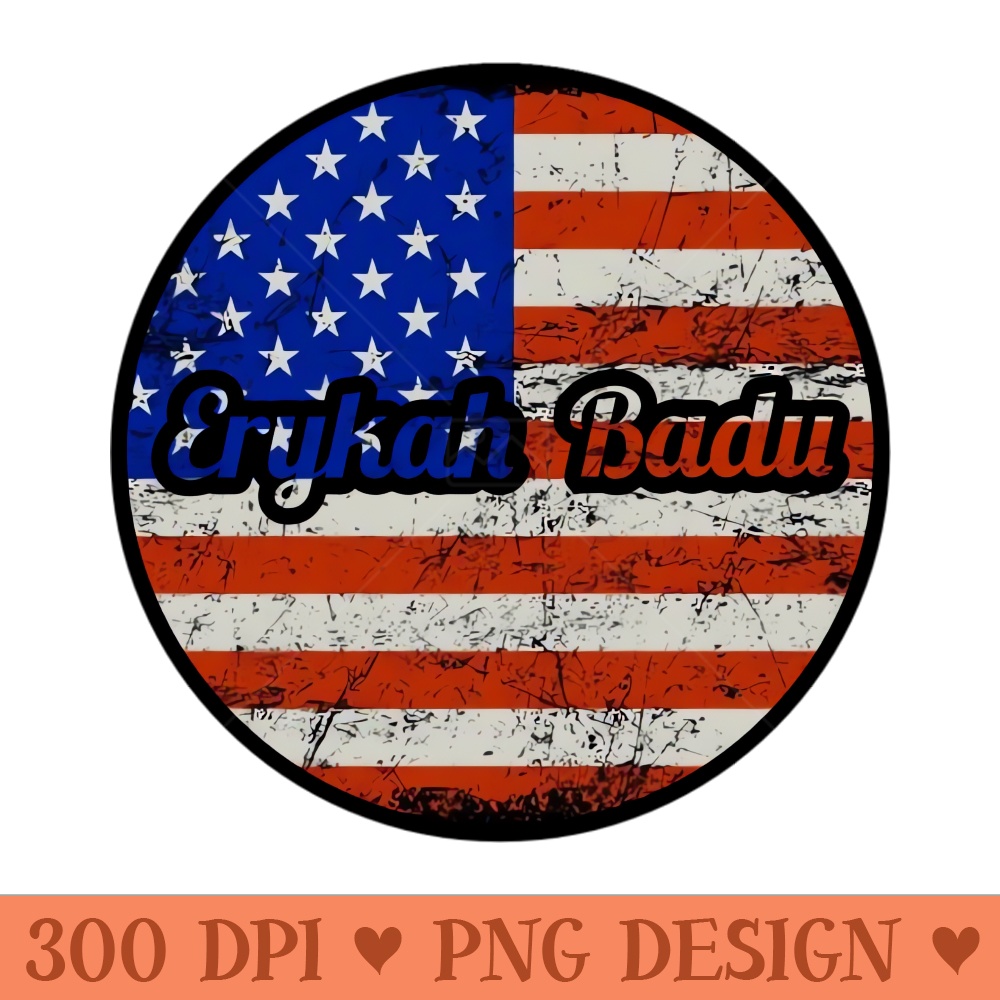 Erykah Badu USA Flag Vintage Style - PNG Graphics - Spice Up Your Sublimation Projects