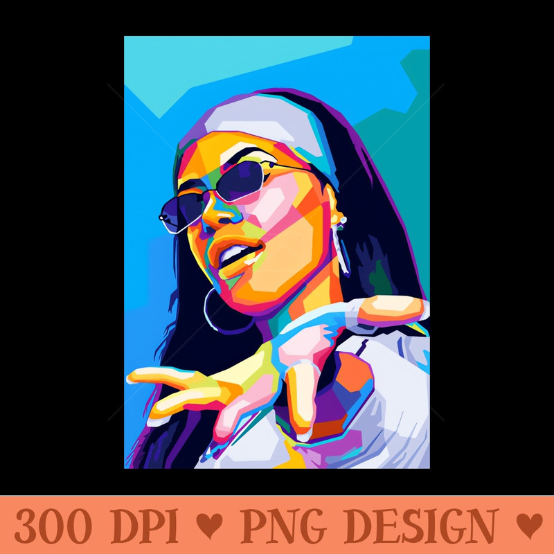 Erykah Badu WPAP Limit Color - Sublimation PNG Designs - Create with Confidence