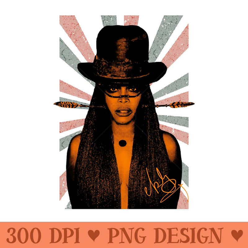 Erykah Badu Retro Orange - PNG Prints - Revolutionize Your Designs