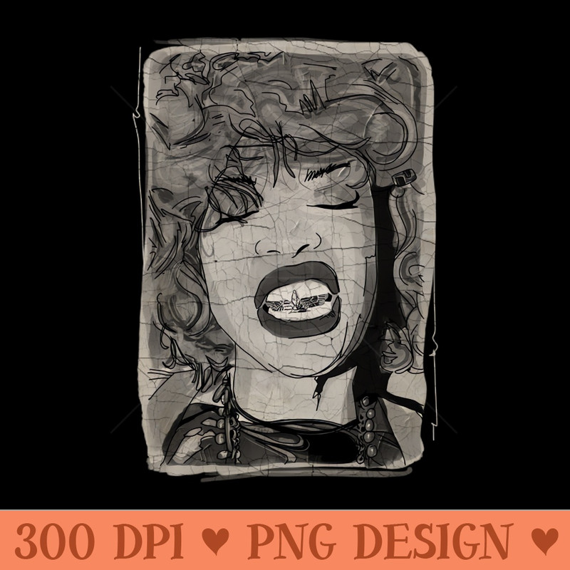 Erykah Badu Watercolor Vintage BW - PNG download with transparent background - Lifetime Access To Purchased Files