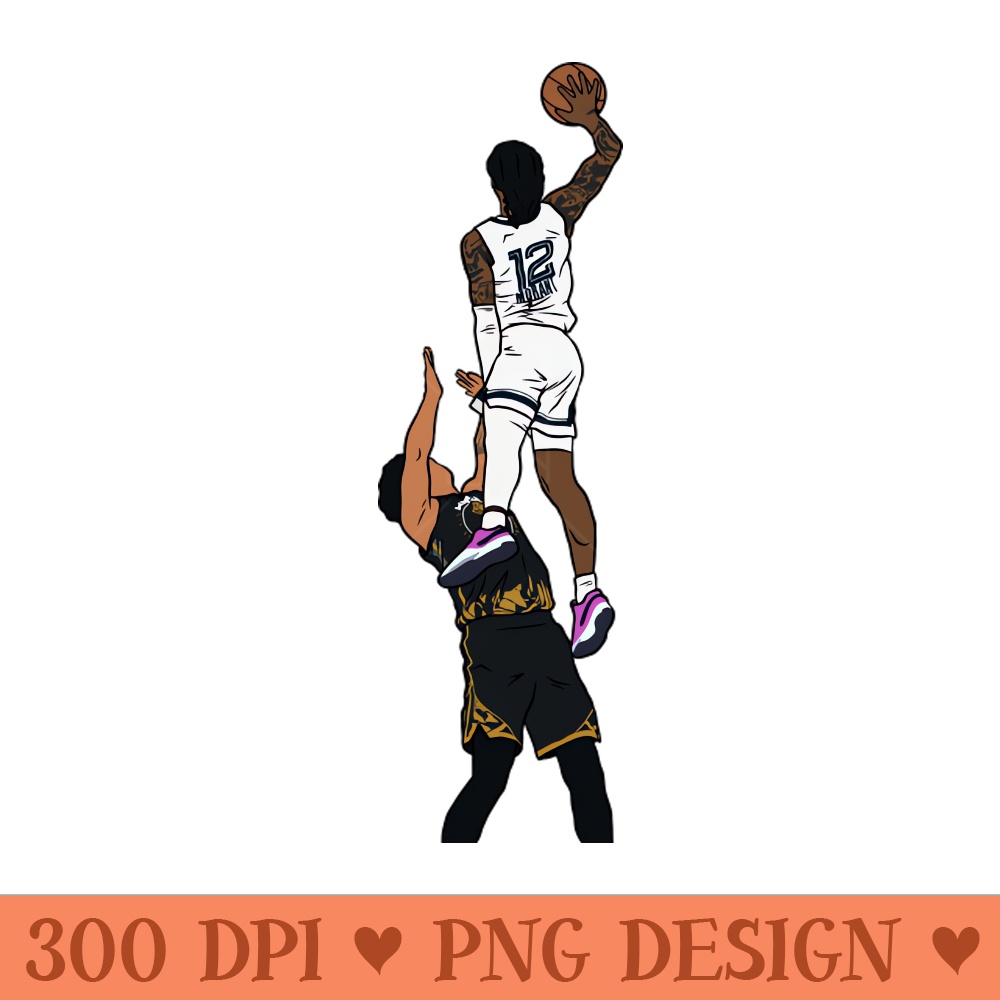 Ja Morant Almost Dunks on Anthony Lamb - Printable PNG Graphics - Easy To Print And User Friendly Designs