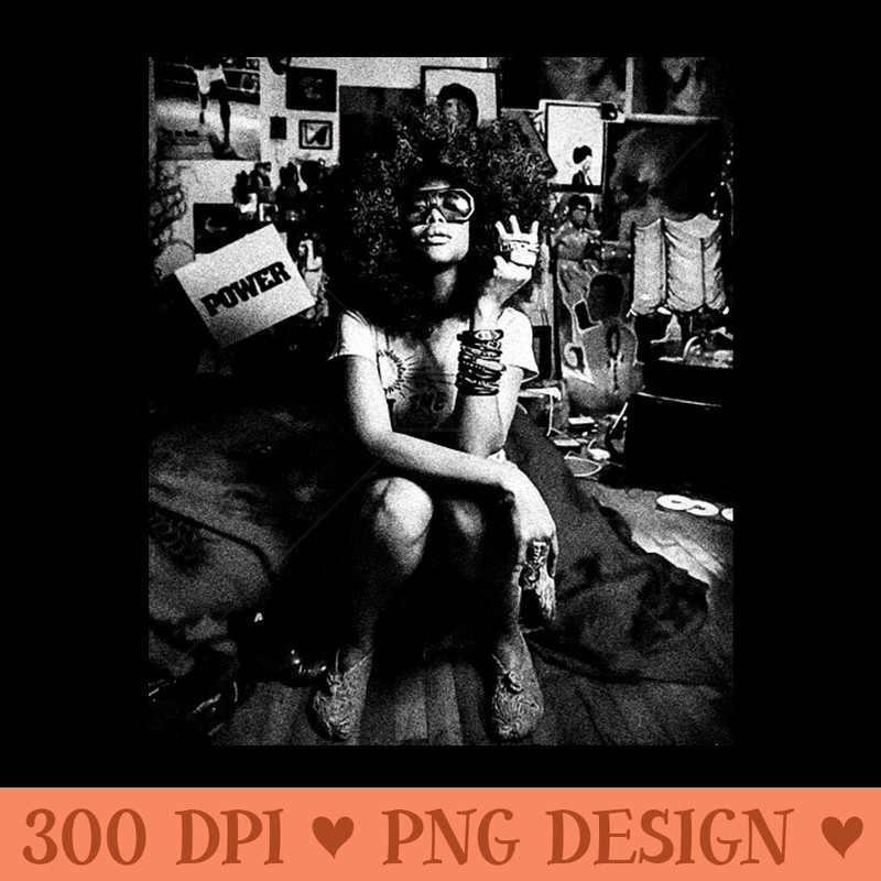 WHITE ART ERYKAH BADU POWER GIRLS - Unique Sublimation PNG Download - Create with Confidence