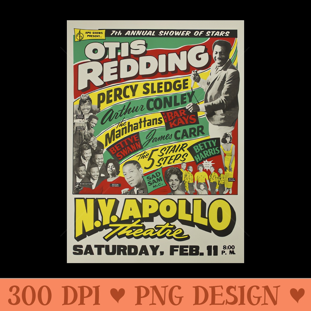 SOUL CONCERT OTIS REDDING - PNG download for graphic design - Perfect for Personalization