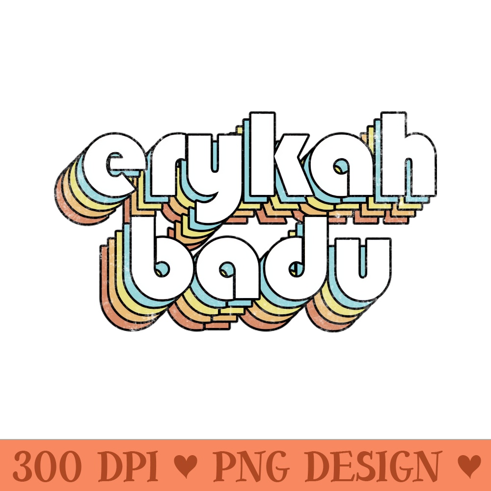 Erykah Badu Retro Rainbow Letters - Mug Sublimation PNG - Revolutionize Your Designs