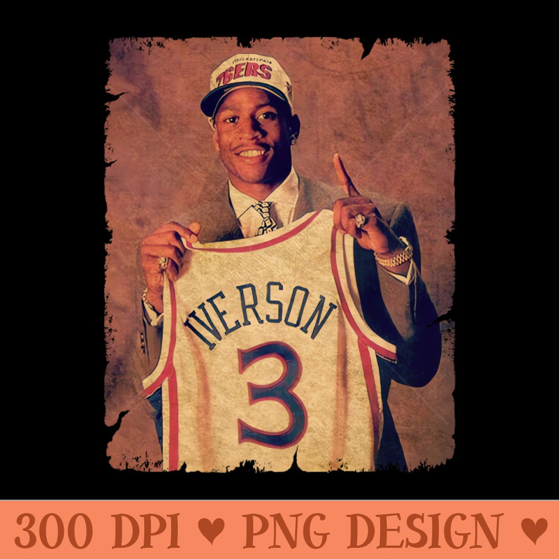 96 draft Allen Iverson - High Resolution PNG download - Perfect for Personalization