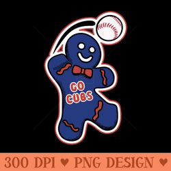 chicago cubs gingerbread man - digital png artwork
