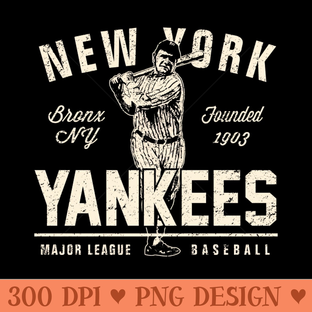 Vintage New York Yankees 1 by Buck - Ready To Print PNG Designs - Premium Quality PNG Artwork