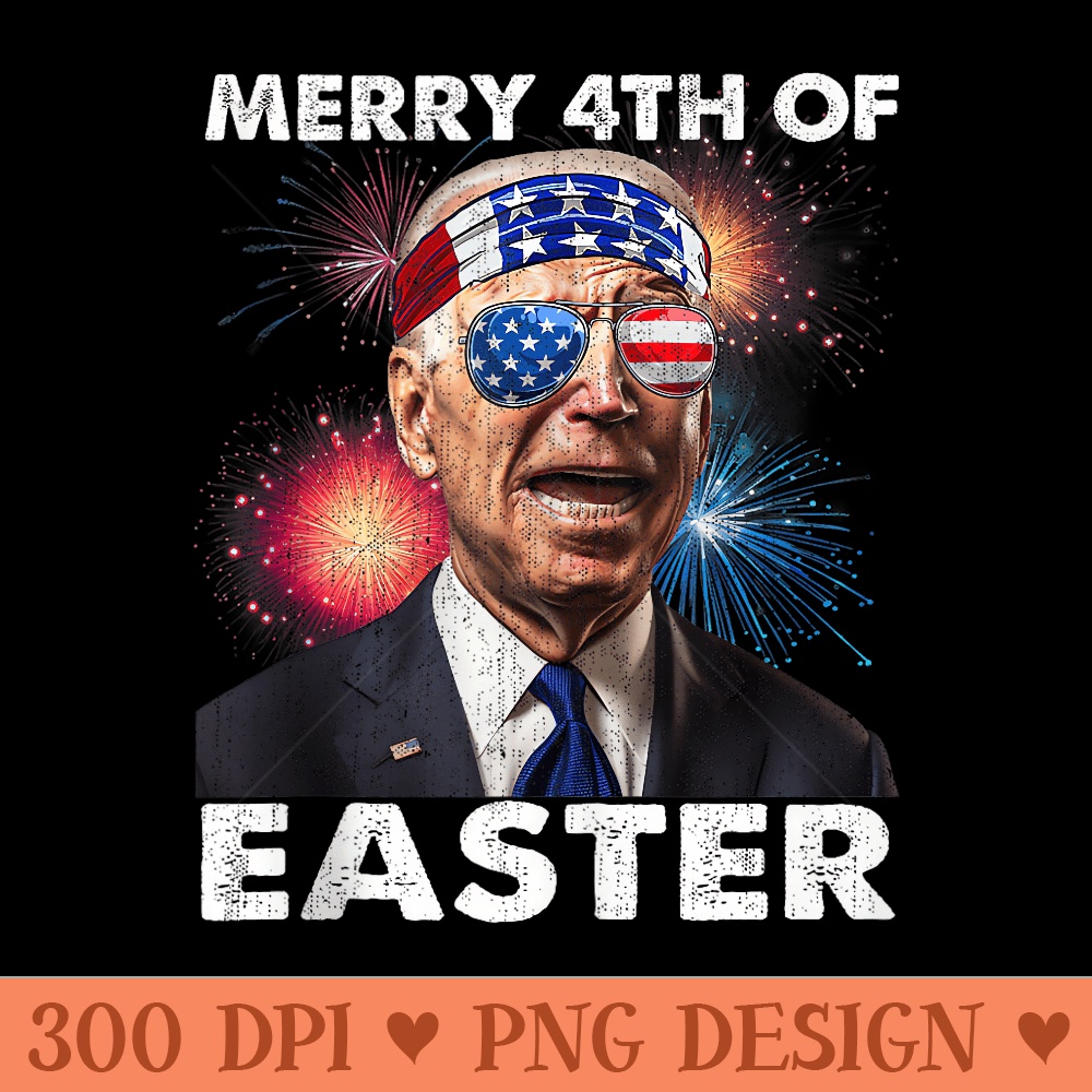 Merry 4th Of Easter Funny Joe Biden 4th Of July Fireworks - Beautiful PNG download - Perfect for Personalization