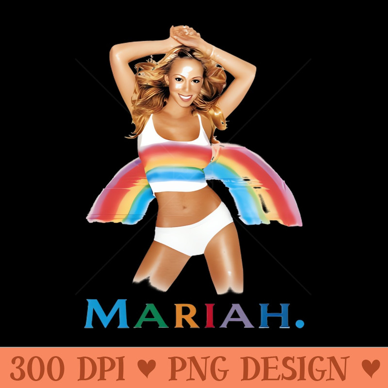 Rainbow Mariah - High Quality PNG Files - High Resolution And Print Ready Designs