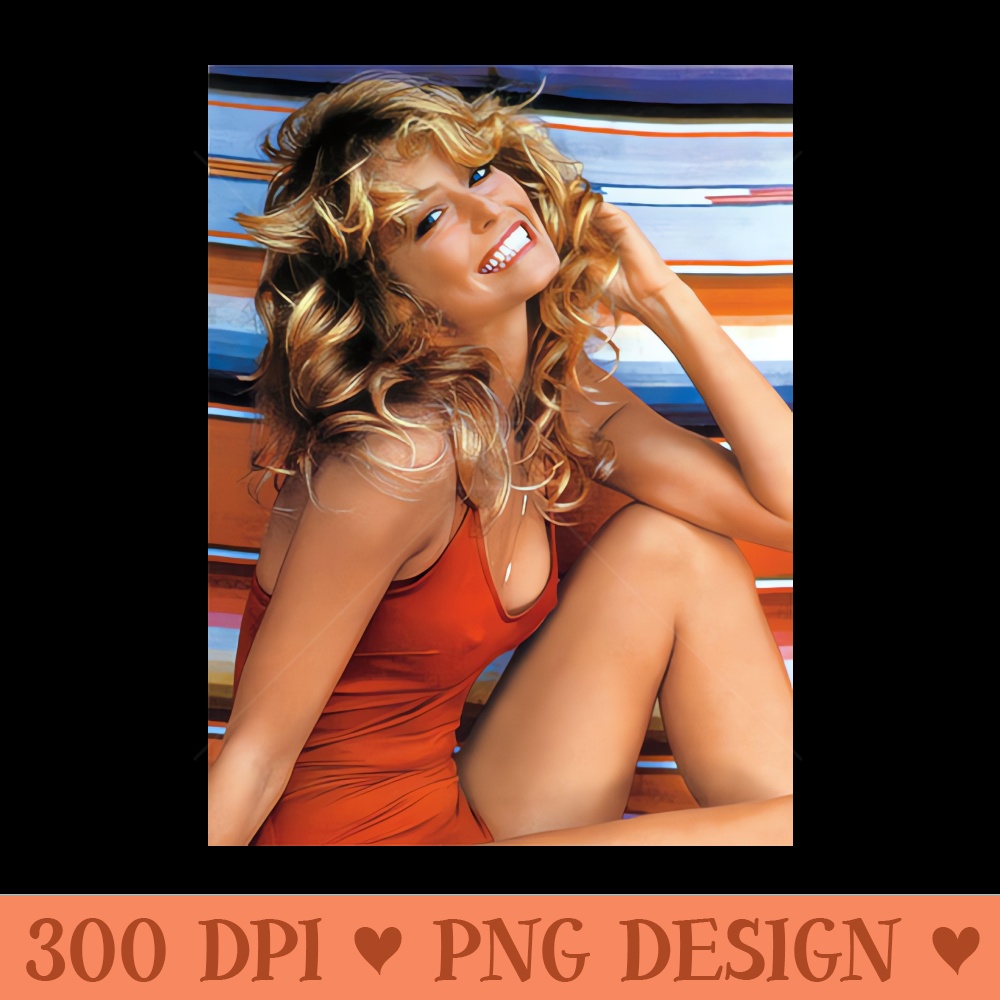 Farrah Fawcett vintage 70s Johnny Knoxville style - Free PNG download - Create with Confidence