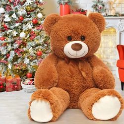 35.4 Giant Teddy Bear Soft Stuffed Animals Plush Big Bear Toy, Brown