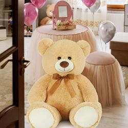 35.4 Giant Teddy Bear Soft Stuffed Animals Plush Big Bear Toy, Tan