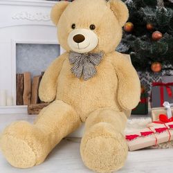 Giant Teddy Bear 55" Large Stuffed Animals Plush Toy , Light brown