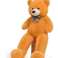 Giant Teddy Bear 55" Large Stuffed Animals Plush Toy , Orange