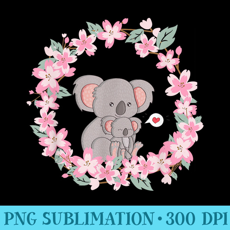 Cute koala Mom and Baby Koala, Flowers Newborn Mothers Day - PNG Download Website - Unique And Exclusive Designs