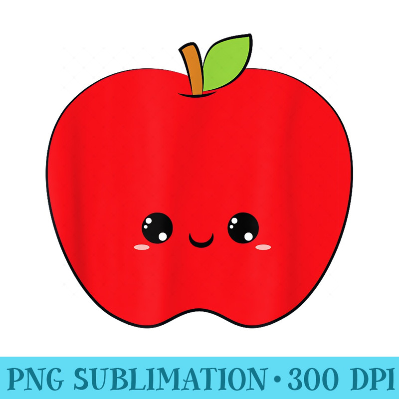 Apple red cute adorable kawaii pretty smile sweet - Shirt Mockup Download - Eco Friendly And Sustainable Digital Products