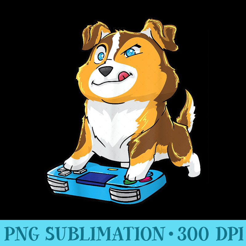 Australian Shepherd Dog Gamer Gaming Gamepad Kawaii - Download PNG Pictures - Instant Access To Downloadable Files