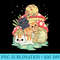 Cottagecore Kawaii Cats Playing on Chibi Cute Mushroom - PNG Image Library Download - Unleash Your Creativity