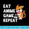 Eat Sleep Anime Game Repeat Video Gaming Gamer Cat Donut - PNG Download Gallery - Fashionable and Fearless