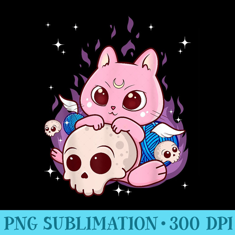 Cute Anime Kawaii Cat Aesthetic Kawaii Pastel Goth Clothes - Sublimation printables PNG download - Perfect for Creative Projects