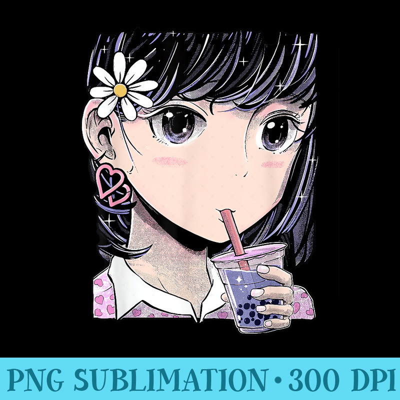 Anime Merch Anime Girl Bubble Tea Kawaii Girls Anime - PNG Download Website - Add a Festive Touch to Every Day