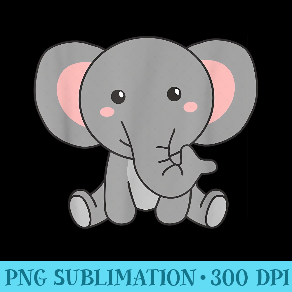 Elephant Cute Animals For Cute Elephants - Sublimation artwork PNG download - Capture Imagination with Every Detail