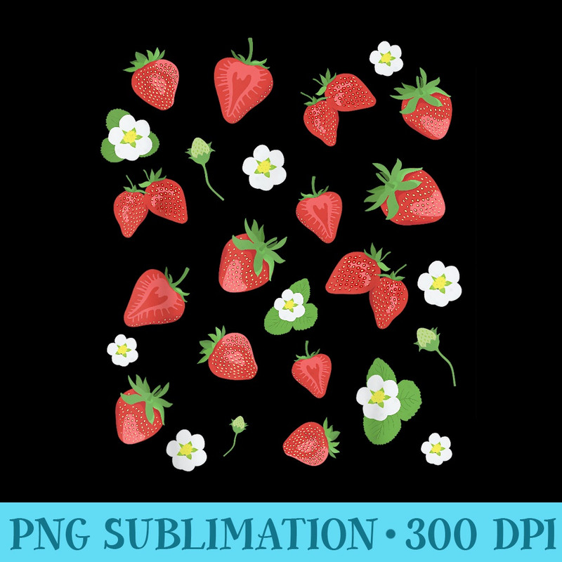 Cute Summer Strawberry Pattern Fruit Berry Strawberries - PNG Download High Quality - High Resolution And Print-Ready Designs