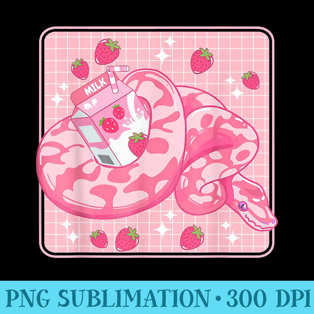 Cute Pink Strawberry Milk Snake Kawaii Ball Python - Transparent PNG download - Revolutionize Your Designs