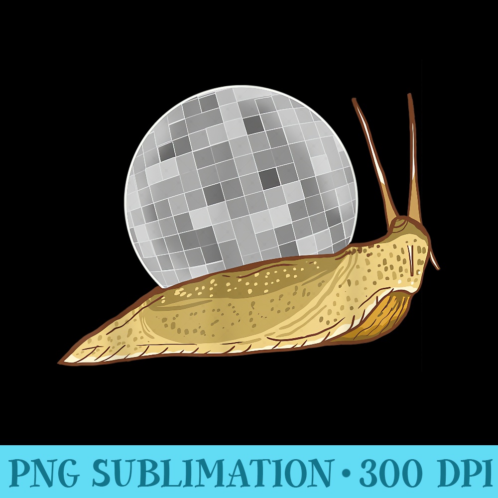 Snail Disco Ball Funny Crystal Shell Animal Lover - Stylish Shirt PNG - Perfect for Sublimation Art