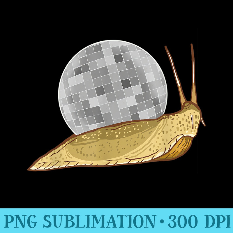 Snail Disco Ball Funny Crystal Shell Animal Lover - Stylish Shirt PNG - Perfect for Sublimation Art