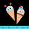 Ice Cream Cones Cute Kawaii Style Faces - PNG Image Download - Perfect for Sublimation Mastery